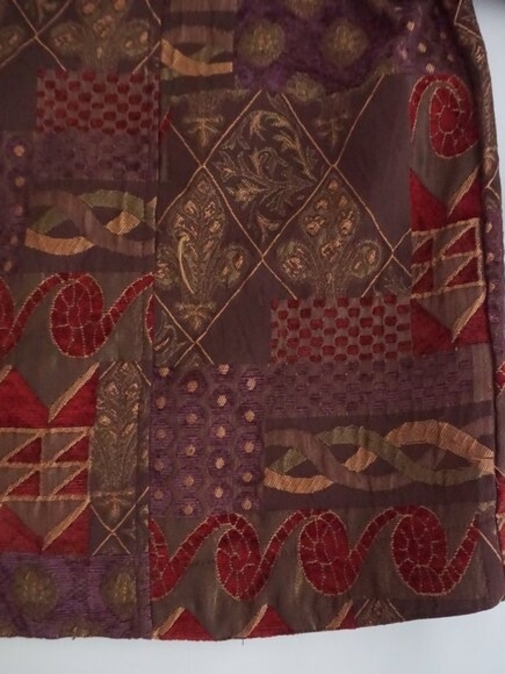 Abstract Geo Print Button-Up Jacket - Rust Red & Brown - Picture 5 of 5